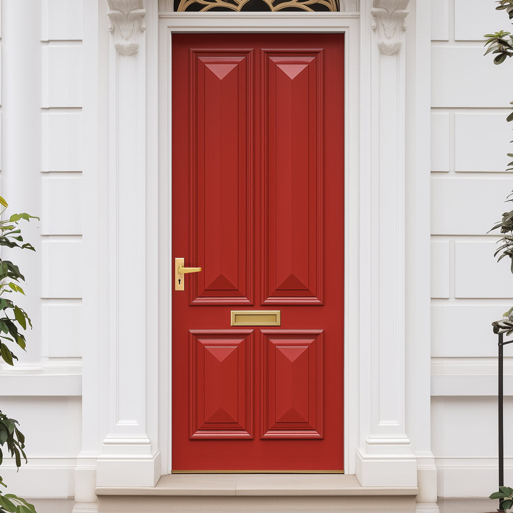Islington red panel painted external door