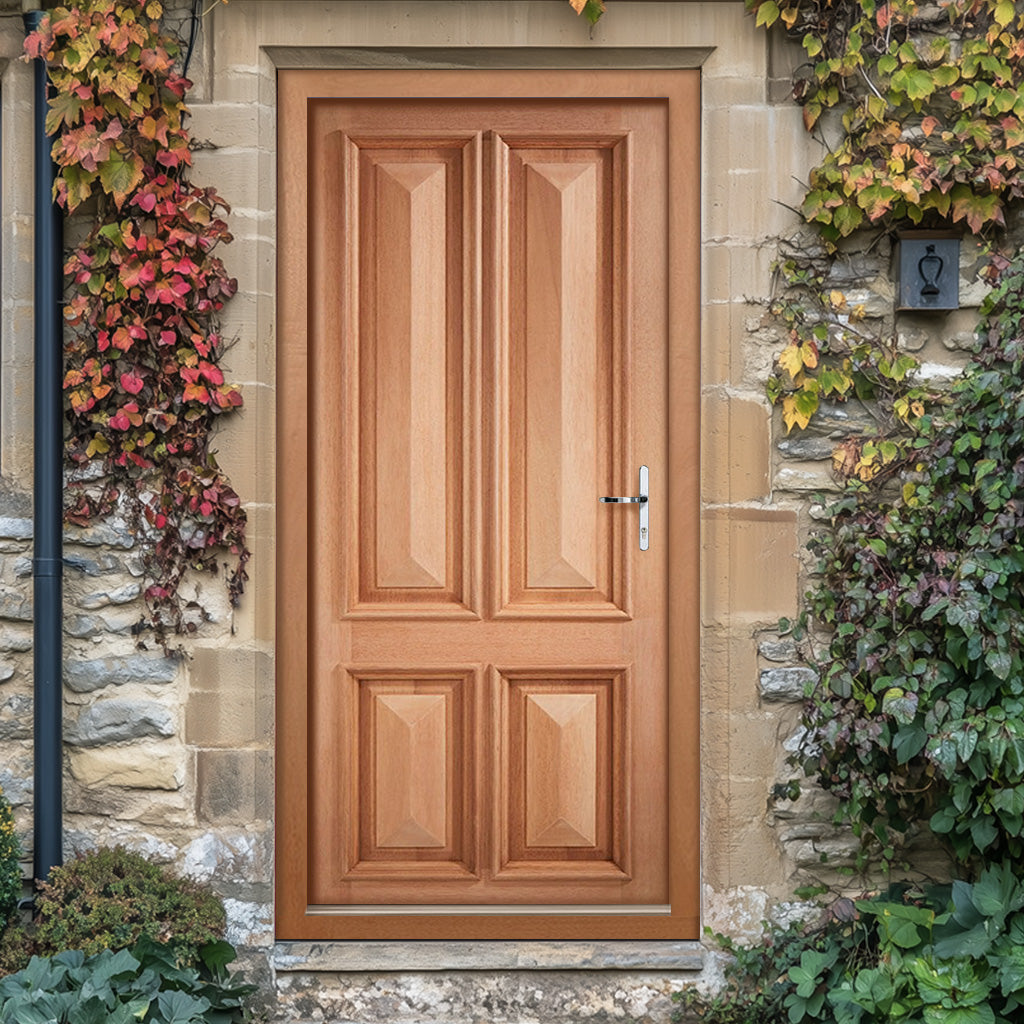 Door Frame External Rotation Islington 4 Panel Exterior Hardwood Front Door and Frame Set with Fitt ...