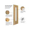 J B Kind Laminates Aria Oak Coloured Glazed Internal Door - Clear Glass - Prefinished