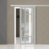 Single Sliding Door & Premium Wall Track - Eco-Urban® Jura 5 Pane 1 Panel Door DD6431G Clear Glass - 6 Colour Options