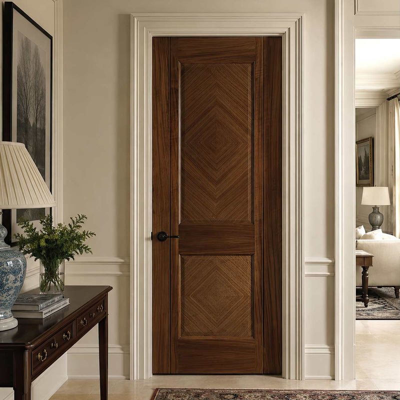 Kensington Walnut Prefinished Fire Internal Door - 2 Panels - 1/2 Hour Fire Rated