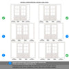 WhiteRoom Divider - Kent 6 Pane Bevelled Clear Glass Primed Door Pair with Full Glass Sides