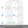 ThruEasi White Room Divider - Kent 6 Pane Bevelled Clear Glass Primed Door Pair with Full Glass Side