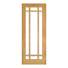 EasiKit Internal Door and Frame Kit - All Fittings Included - Kerry Oak Internal Door - Bevelled Clear Glass - Unfinished