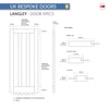 UK Made to Measure - Langley Interior Door - Reeded Glass - Premium Primed - 7 Colour Options