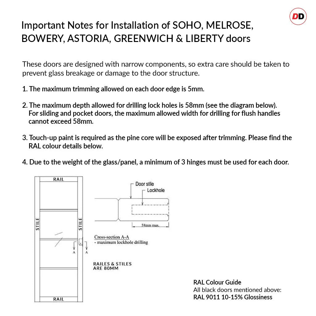 Soho 4 Panel Black Painted Internal Door Pair - Prefinished – Direct Doors