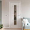 Friendly Value - White Primed 7 Panel Door -  3/4 Clear Glass