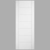 Top Mounted Black Sliding Track & Door - Value 7 panel Flush Style Internal Door - White Primed