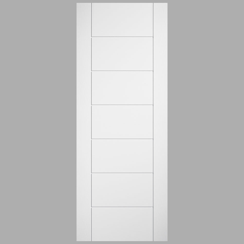 Friendly Value - White Fire Internal 7 Panel Ladder Style Door - 1/2 Hour Rated - White Primed