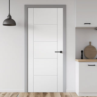 Image: Fire Rated Internal Door - Ladded White Door - Laminated - Prefinished