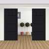 Double Sliding Door & Premium Wall Track - Eco-Urban® Lagos 6 Panel Doors DD6427 - 6 Colour Options