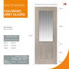 J B Kind Laminates Colorado Grey Coloured Door - Clear Glass - Prefinished