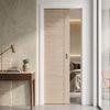Laminates Ivory Painted Single Evokit Pocket Door - Prefinished