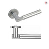 Turin Door Lever Handle Pack - 3 Radius Cornered Hinges - Satin Finish
