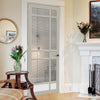 Leith 9 Pane Solid Wood Internal Door UK Made DD6316 - Clear Reeded Glass - Eco-Urban® Mist Grey Premium Primed