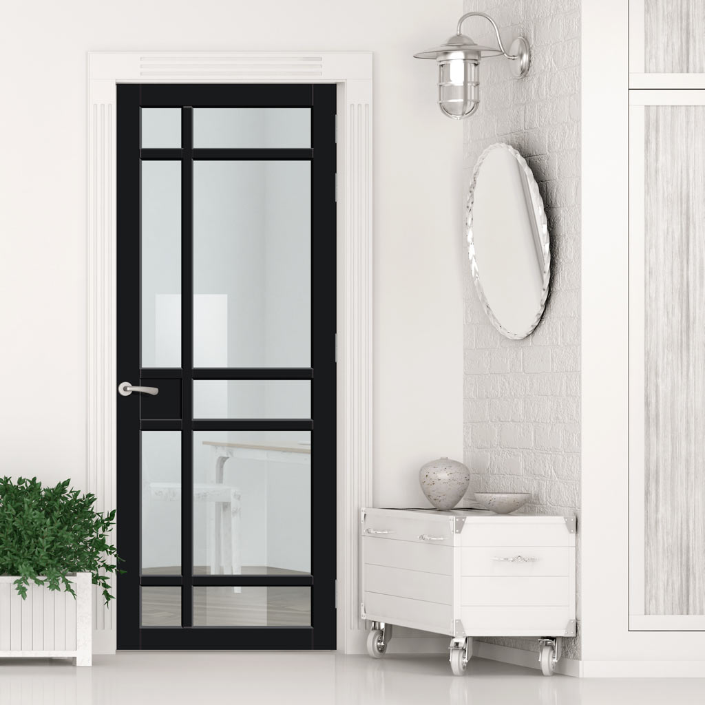 Leith 9 Pane Solid Wood Internal Door UK Made DD6316G - Clear Glass