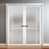 Lerens Solid Wood Internal Door Pair UK Made DD0117F Frosted Glass - Cloud White Premium Primed - Urban Lite® Bespoke Sizes