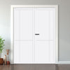 Lerens Panel Solid Wood Internal Door Pair UK Made DD0117P - Cloud White Premium Primed - Urban Lite® Bespoke Sizes
