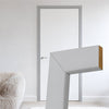 Made to Size Thruframe Interior Mist Grey Primed MDF Door Lining Frame and Simple Architrave Set - Suits Single Doors