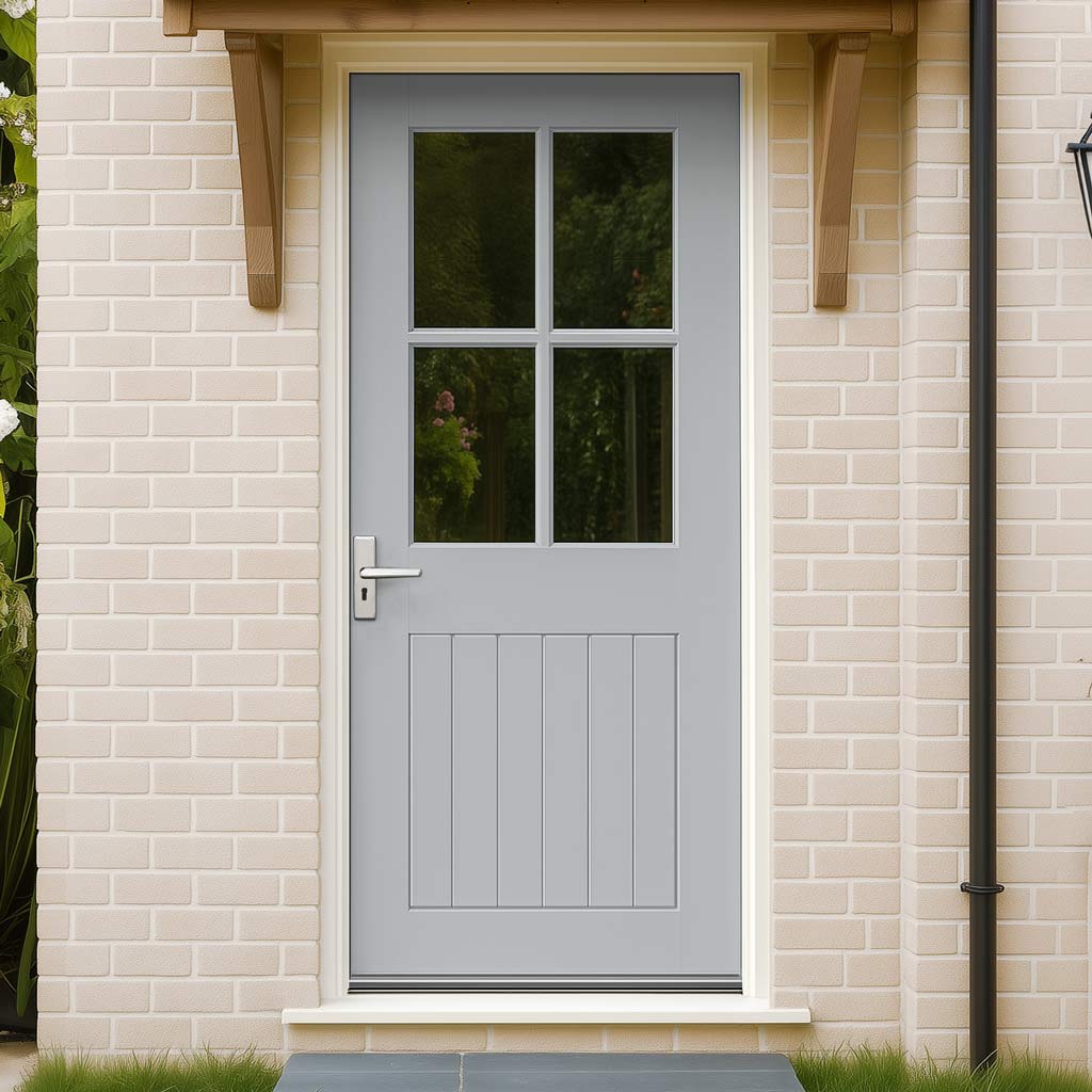 Oak Cottage Door 4L - Clear Double Glazing - Colour Options