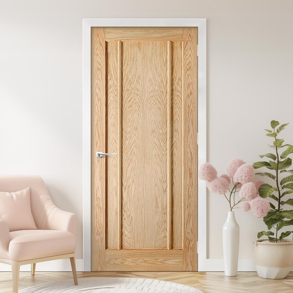 Lincoln Oak Panel Door - 1/2 Hour Fire Rated - Prefinished
