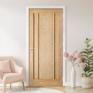 Image: Lincoln Oak Panel Door - 1/2 Hour Fire Rated - Prefinished