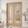 Lincoln Glazed Oak Internal Door Pair - Clear Glass