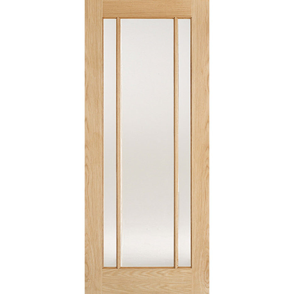 Lincoln 3 Pane Oak Internal Door - Clear Glass - Prefinished