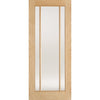 Top Mounted Stainless Steel Sliding Track & Door - Lincoln Oak Door - Frosted Glass - Unfinished