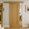 Bespoke Thruslide Surface Lincoln Oak 3P Door - Sliding Door and Track Kit - Prefinished