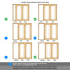 ThruEasi Oak Room Divider - Lincoln 3 Pane Frosted Glass Unfinished Door Pair with Full Glass Side
