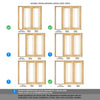 ThruEasi Oak Room Divider - Lincoln 3 Pane Clear Glass Unfinished Door Pair with Full Glass Side