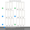 ThruEasi White Room Divider - Lincoln 3 Pane Clear Glass Unfinished Door Pair with Full Glass Side
