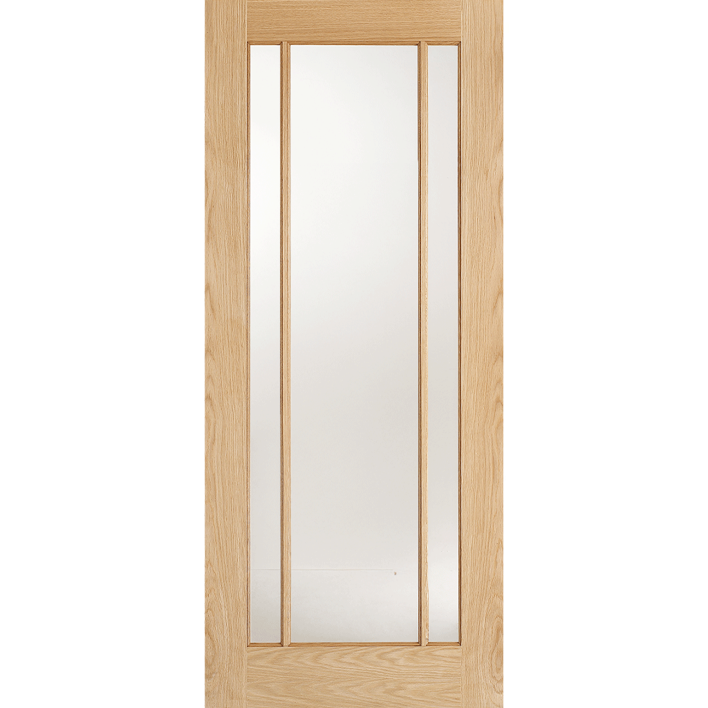 Lincoln Glazed Oak Absolute Evokit Single Pocket Doors - Clear Glass