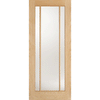 Lincoln Glazed Oak Absolute Evokit Double Pocket Doors - Clear Glass - Unfinished