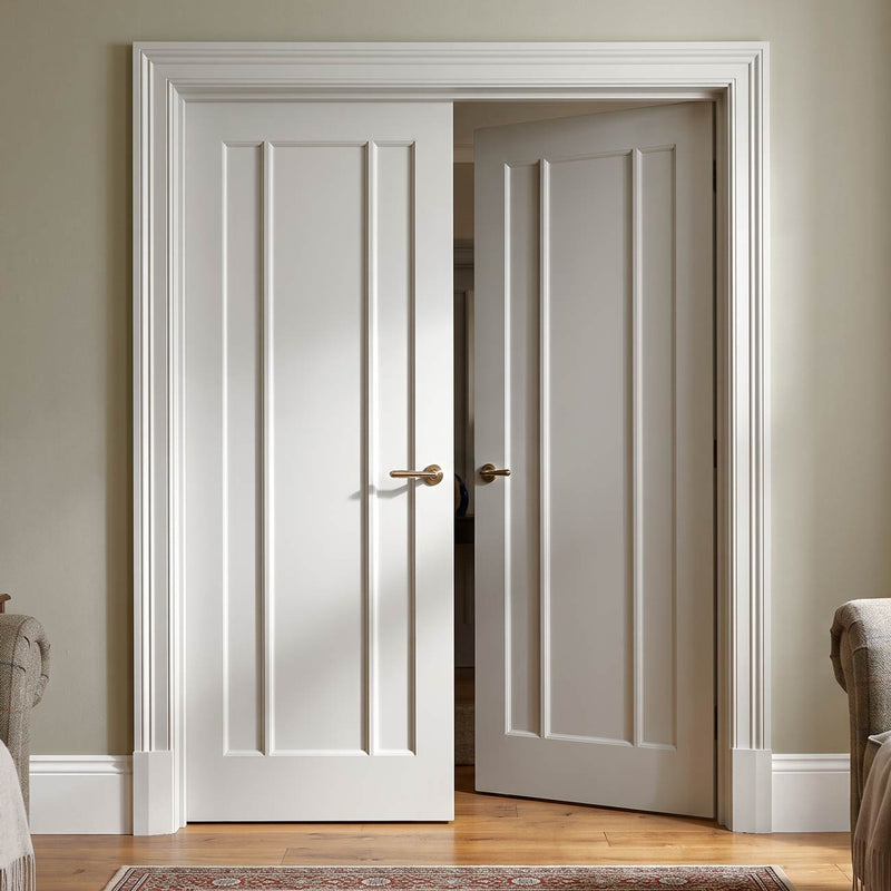 Lincoln 3 Panel Internal Door Pair - White Primed