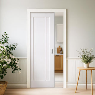 Image: Lincoln Single Evokit Pocket Door - White Primed