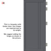 Milano Panel Solid Wood Internal Door Pair UK Made DD0101P - Stormy Grey Premium Primed - Urban Lite® Bespoke Sizes