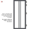Galeria Solid Wood Internal Door Pair UK Made DD0102C Clear Glass - Stormy Grey Premium Primed - Urban Lite® Bespoke Sizes
