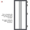 Galeria Solid Wood Internal Door UK Made  DD0102C Clear Glass - Stormy Grey Premium Primed - Urban Lite® Bespoke Sizes