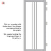 Galeria Solid Wood Internal Door Pair UK Made DD0102C Clear Glass - Mist Grey Premium Primed - Urban Lite® Bespoke Sizes