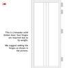 Galeria Solid Wood Internal Door Pair UK Made DD0102C Clear Glass - Cloud White Premium Primed - Urban Lite® Bespoke Sizes