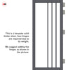 Tula Solid Wood Internal Door UK Made  DD0104C Clear Glass - Stormy Grey Premium Primed - Urban Lite® Bespoke Sizes