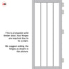 Adiba Solid Wood Internal Door Pair UK Made DD0106C Clear Glass - Mist Grey Premium Primed - Urban Lite® Bespoke Sizes