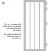 Adiba Solid Wood Internal Door UK Made  DD0106C Clear Glass - Mist Grey Premium Primed - Urban Lite® Bespoke Sizes