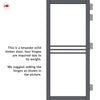 Adina Solid Wood Internal Door Pair UK Made DD0107C Clear Glass - Stormy Grey Premium Primed - Urban Lite® Bespoke Sizes