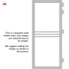 Adina Solid Wood Internal Door UK Made  DD0107C Clear Glass - Mist Grey Premium Primed - Urban Lite® Bespoke Sizes