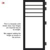 Drake Solid Wood Internal Door Pair UK Made DD0108C Clear Glass - Shadow Black Premium Primed - Urban Lite® Bespoke Sizes