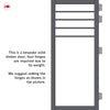 Drake Solid Wood Internal Door Pair UK Made DD0108F Frosted Glass - Stormy Grey Premium Primed - Urban Lite® Bespoke Sizes