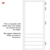 Hirahna Solid Wood Internal Door UK Made  DD0109C Clear Glass - Cloud White Premium Primed - Urban Lite® Bespoke Sizes
